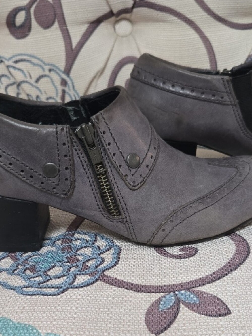 Born Gray Upper Leather Slip-On with Black Insole